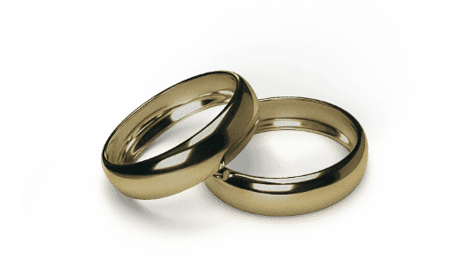 Two gold wedding rings