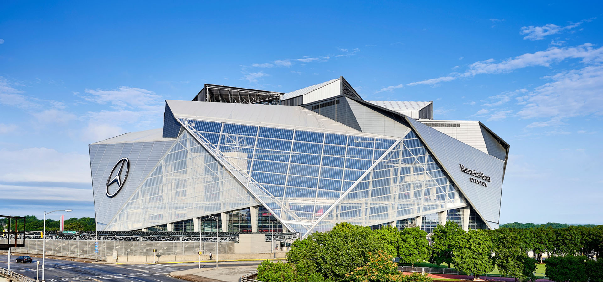 Exterior of Mercedes-Benz Stadium in Atlanta