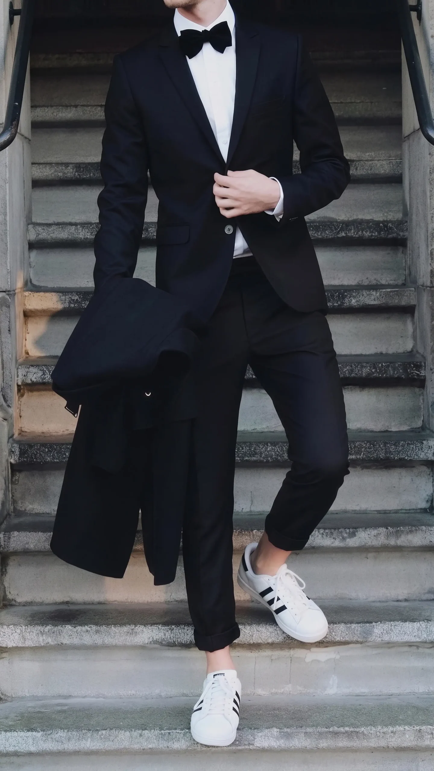 Elevated suit styled with sneakers, outfit inspiration 7