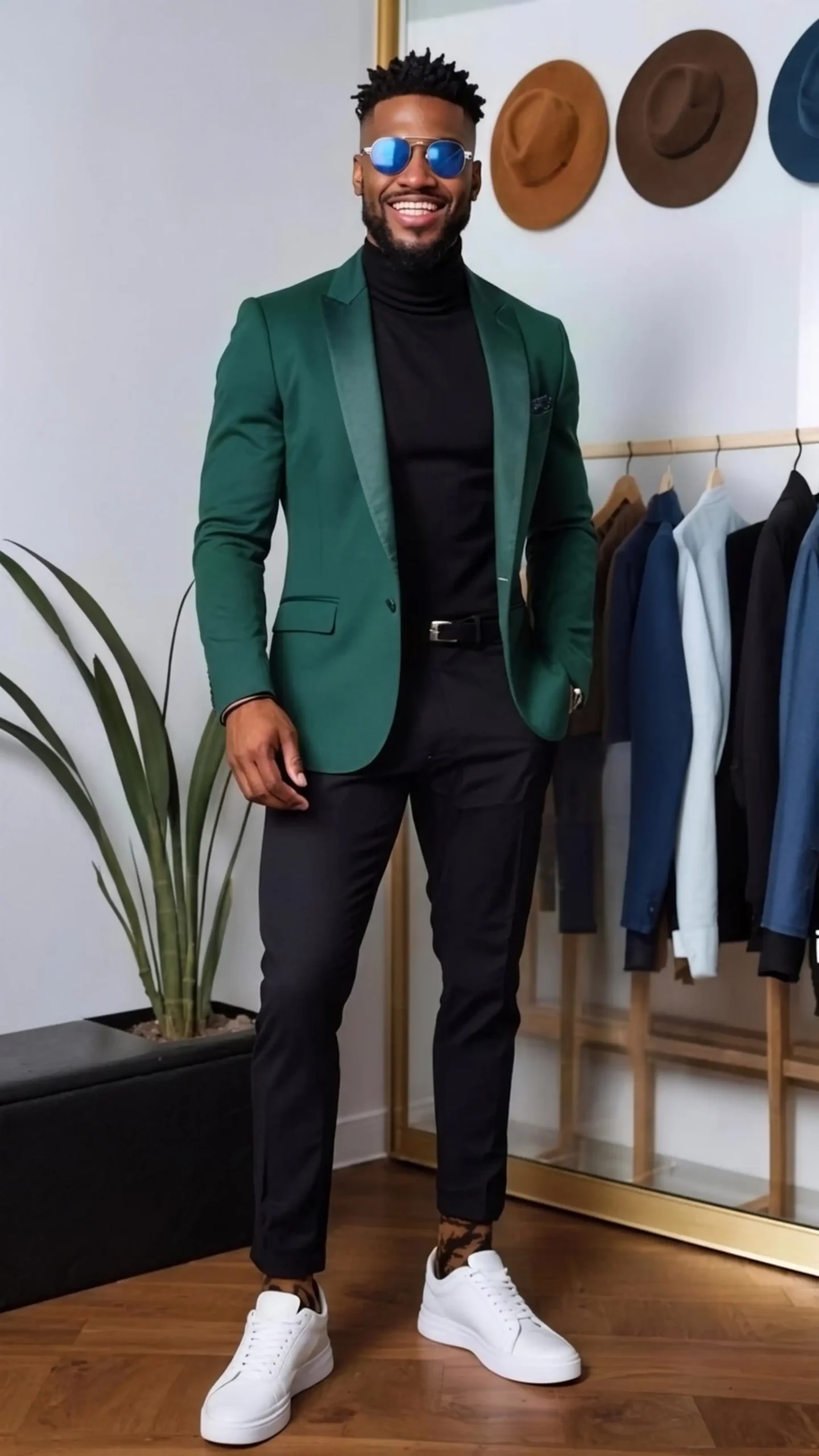 Elevated suit styled with sneakers, outfit inspiration 10